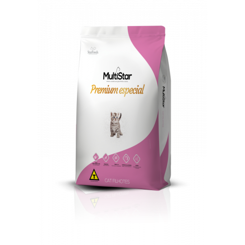 ALIM GATOS MULTI STAR 1KG - FILHOTES FD COM 5 UM