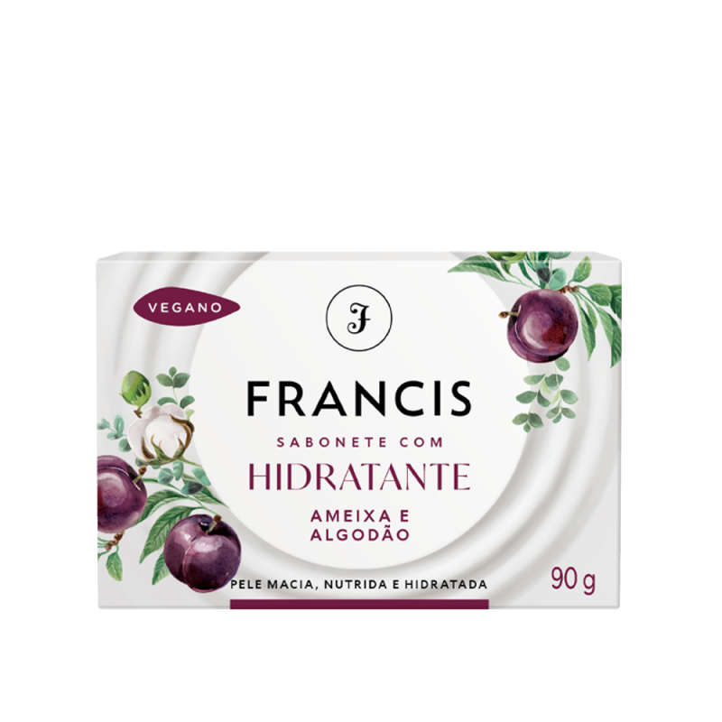 SABONETE EM BARRA FRANCIS CLASSICO 90G - AMEIXA ALGODAO DZ COM 12 UM