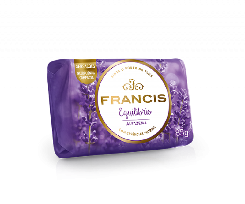 SABONETE EM BARRA FRANCIS SUAVE 85G -  LILÁS DZ COM 12 UM