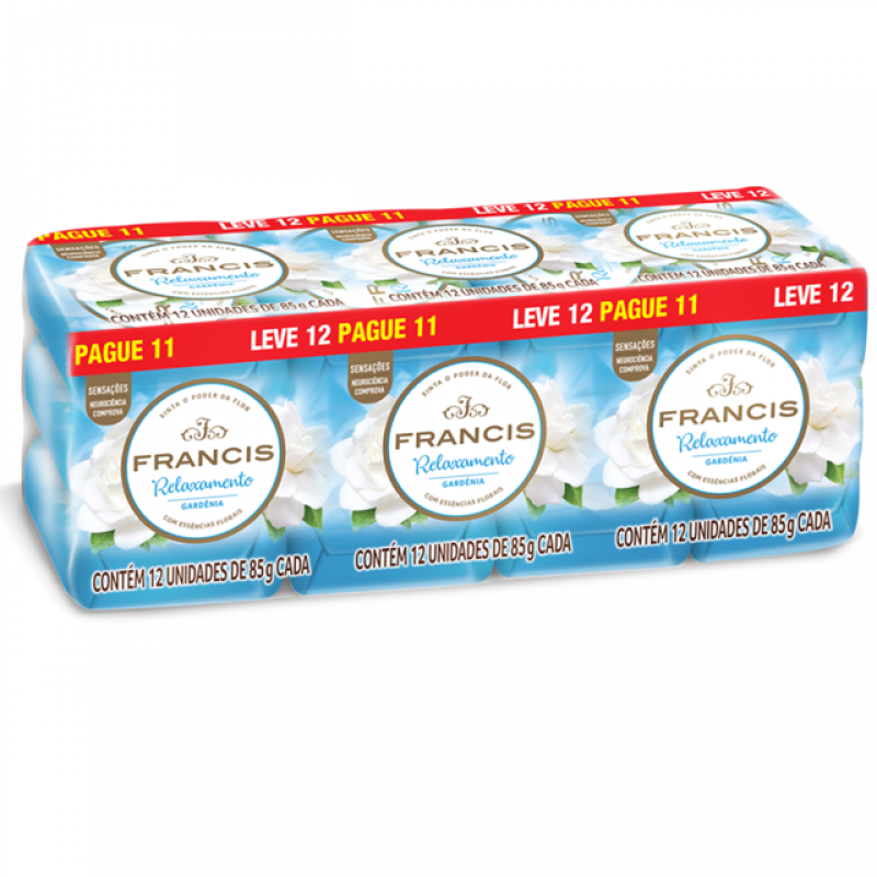 PROMOPACK SABONETE BARRA FRANCIS 85G LEVE 12 PAGUE 11 - SUAVE AZUL DZ COM 12 UM