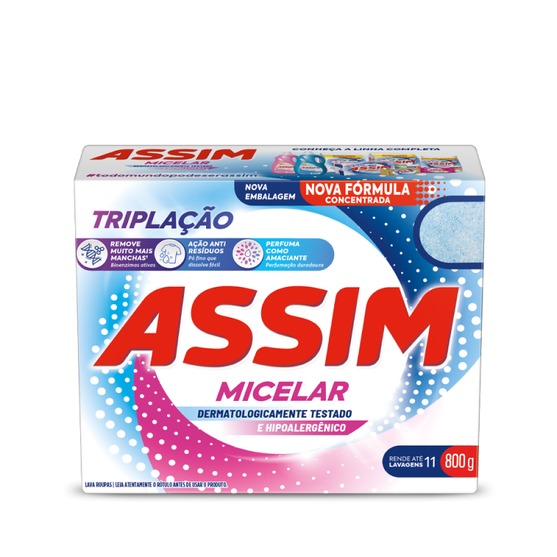 ASSIM DET PO TRIPLACAO 800GR - MICELAR CX COM 20 UM