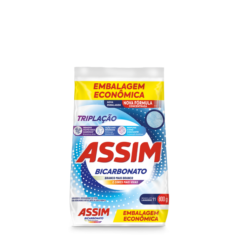 ASSIM DET PO TRIPLACAO EMB ECON 800GR - BICARBONATO CX COM 20 UM