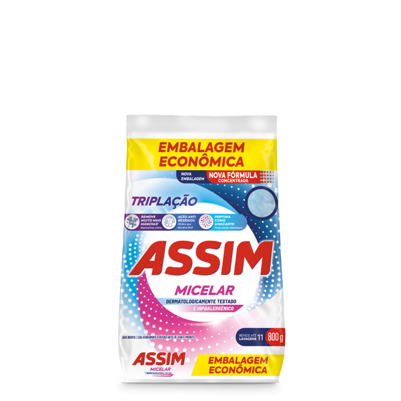 ASSIM DET PO TRIPLACAO EMB ECON 800GR - MICELAR CX COM 20 UM