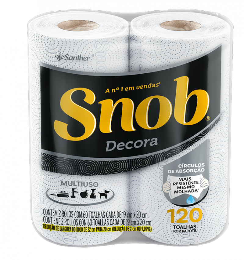 TOALHA DE PAPEL SNOB F DUPLA C/2 UNID - DECORADA FD COM 12 PT
