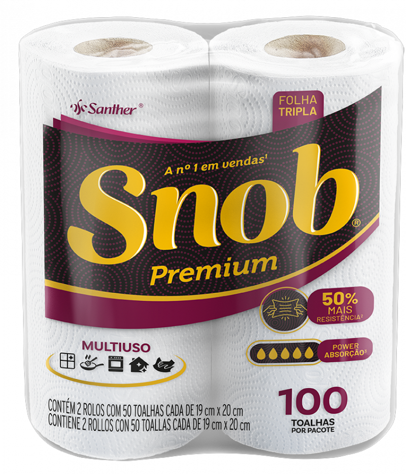 TOALHA DE PAPEL SNOB F TRIPLA C/2 UN - FD COM 12 PT