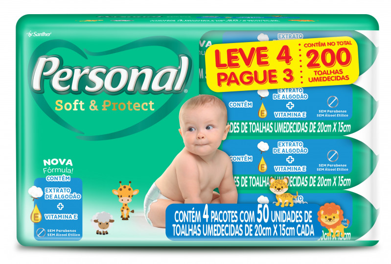 TOALHA UMED PERSONAL SOFT PROT L4/P3 50FL - PT COM 4 UM