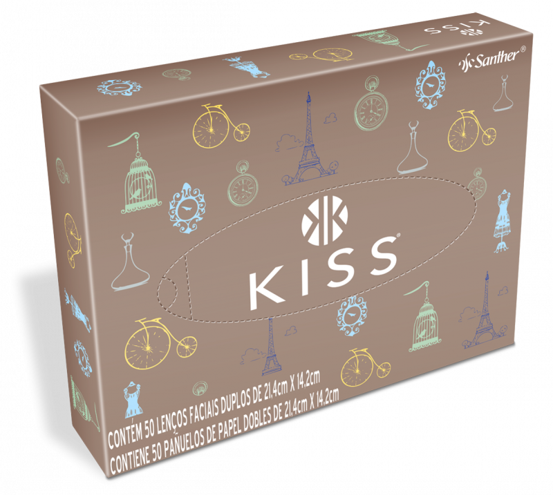 LENÇO FACIAL KISS C/50 FOLHAS - NORMAL CF COM 7 PT
