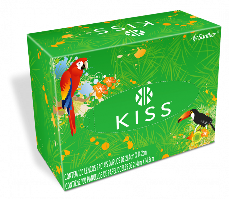 LENÇO FACIAL KISS C/100 FOLHAS - NORMAL CF COM 6 PT