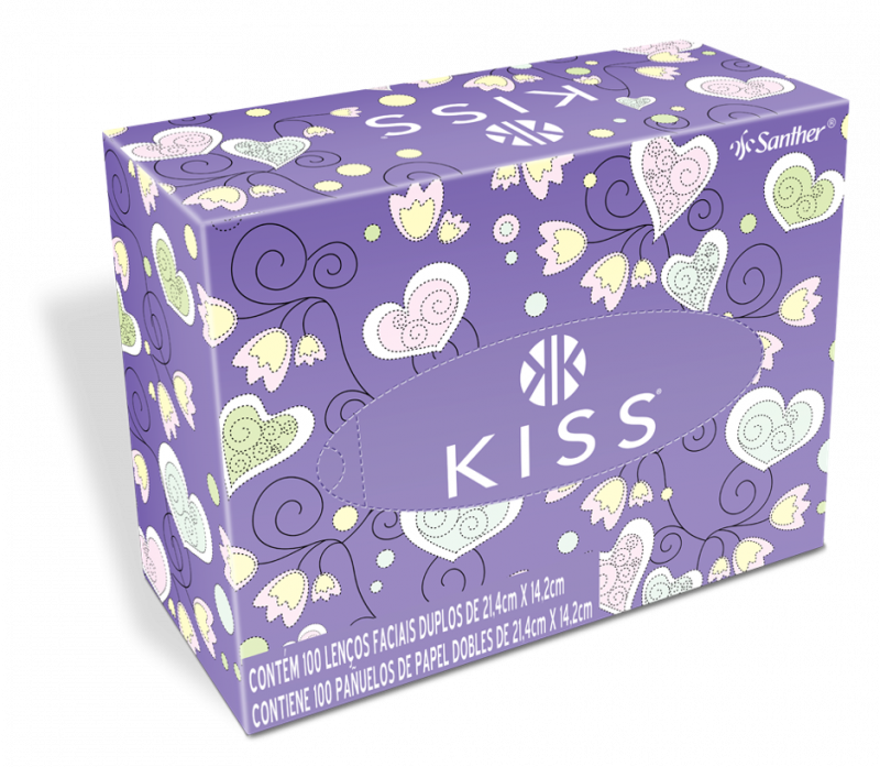 LENÇO FACIAL KISS C/100 FOLHAS - NORMAL CF COM 6 PT