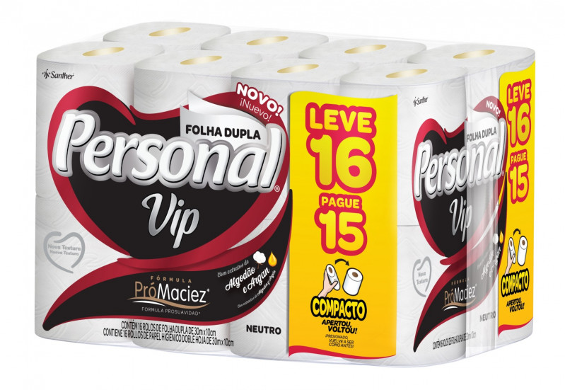 Papel Personal VIP FD Leve 16 Pague 15 Neutro Fardo com 4 PT