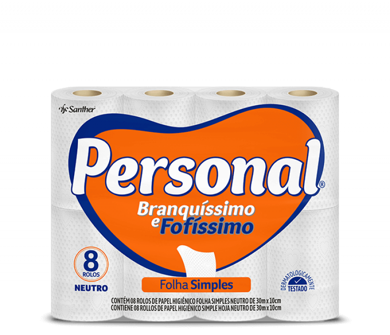 PERSONAL FOLHA SIMPLES COMPACTO C/8 UNIDADES - NEUTRO FD COM 8 PT