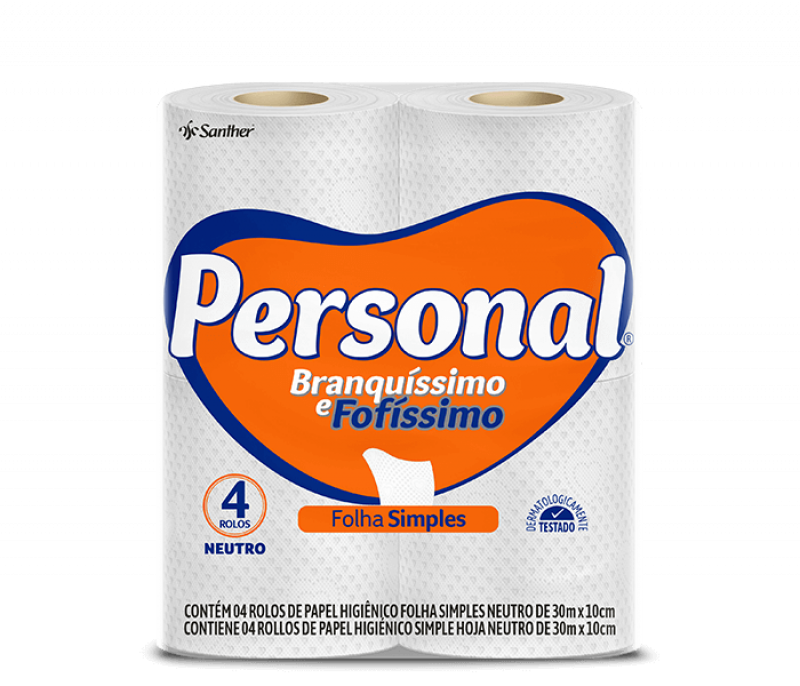 PERSONAL FOLHA SIMPLES C/4 UNIDADES - NEUTRO 30M FD COM 15 PT