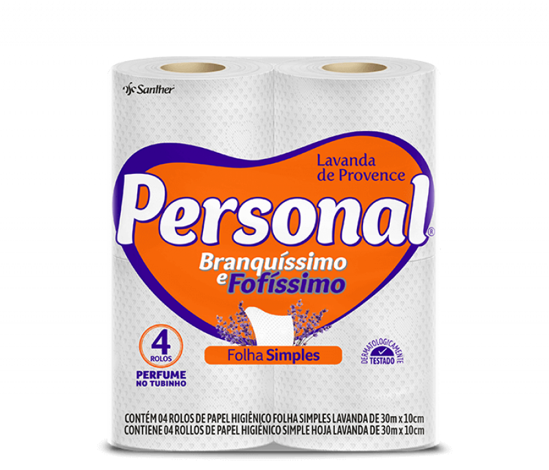 PERSONAL FOLHA SIMPLES C/4 UNIDADES - LAVANDA FD COM 15 PT