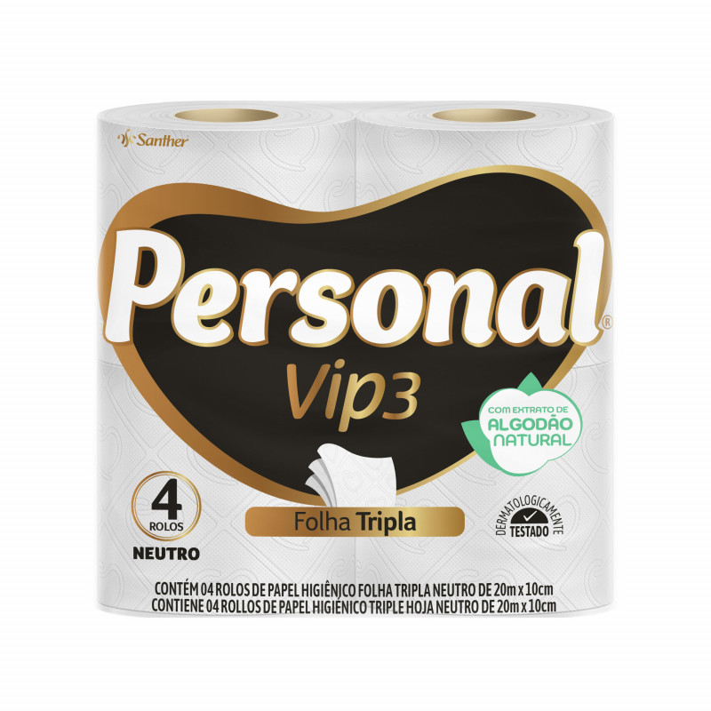 PERSONAL VIP F TRIPLA 20M C/4 UNID - NEUTRO FD COM 16 PT