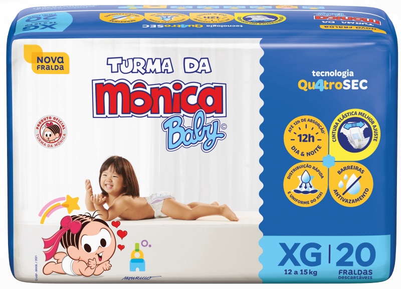 Fralda Turma da Mônica Jumbo (XG) C/20 Fardos com 6 Pacotes
