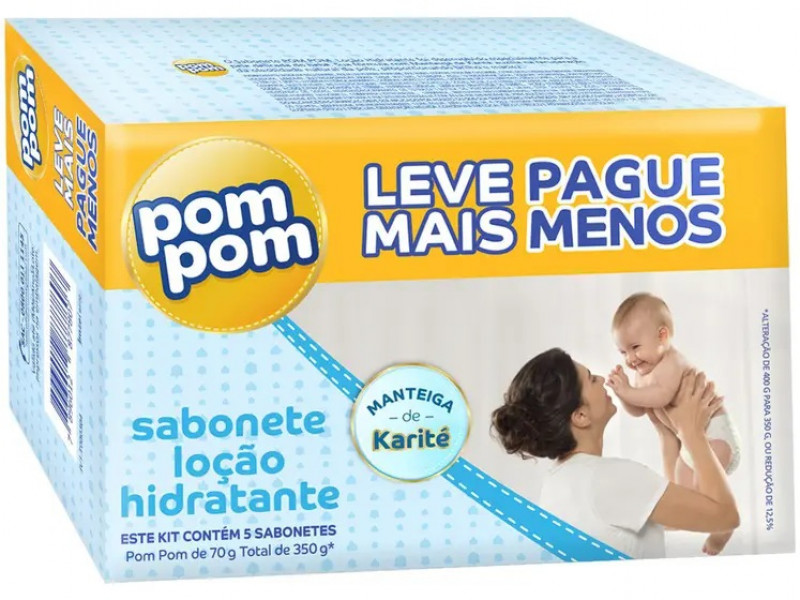 KIT POMPOM SABONETE HIDRATANTE LEVE MAIS PAQUE MENOS