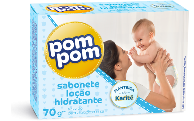 POMPOM SABONETE INFANTIL 70GR - HIDRATANTE DZ COM 12 UM