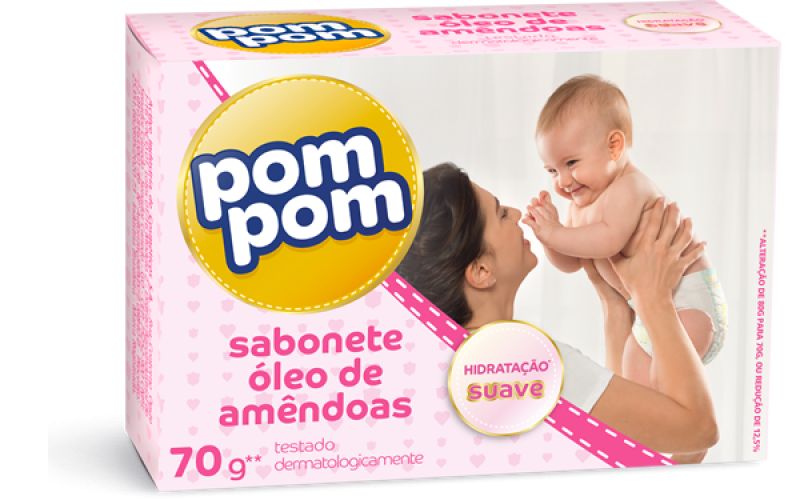 POMPOM SABONETE INFANTIL 70GR - ÓLEO DE AMÊNDOAS DZ COM 12 UM