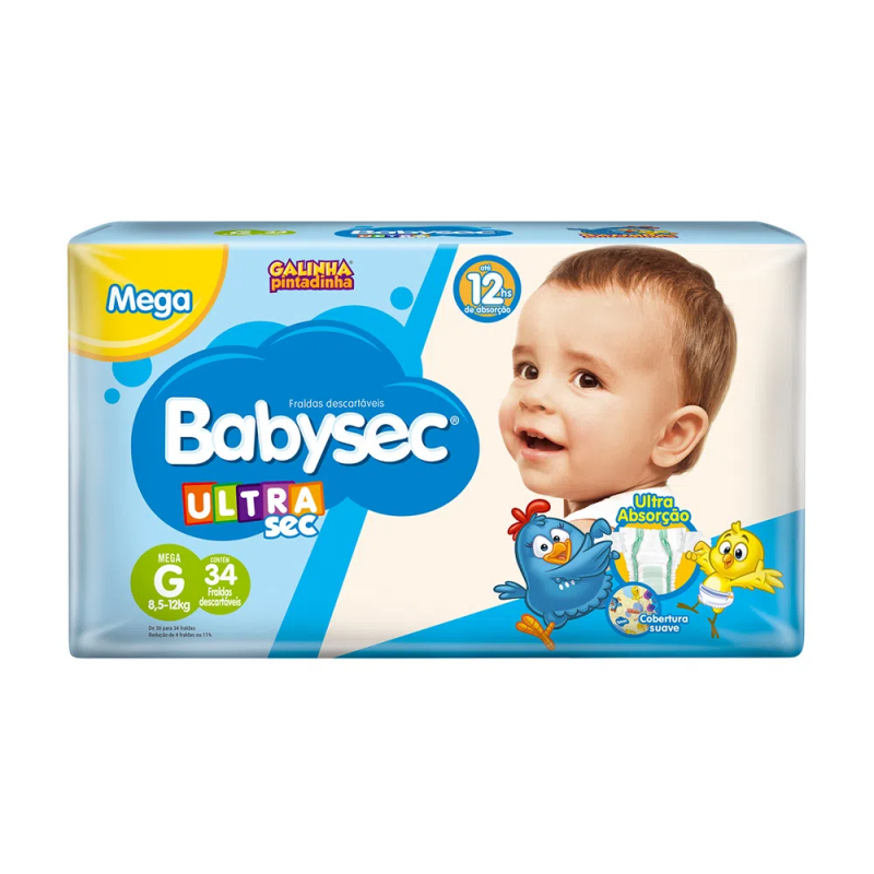 Fralda BabySec Ultra Mega GD C/32 UN Fardo com 6 PT