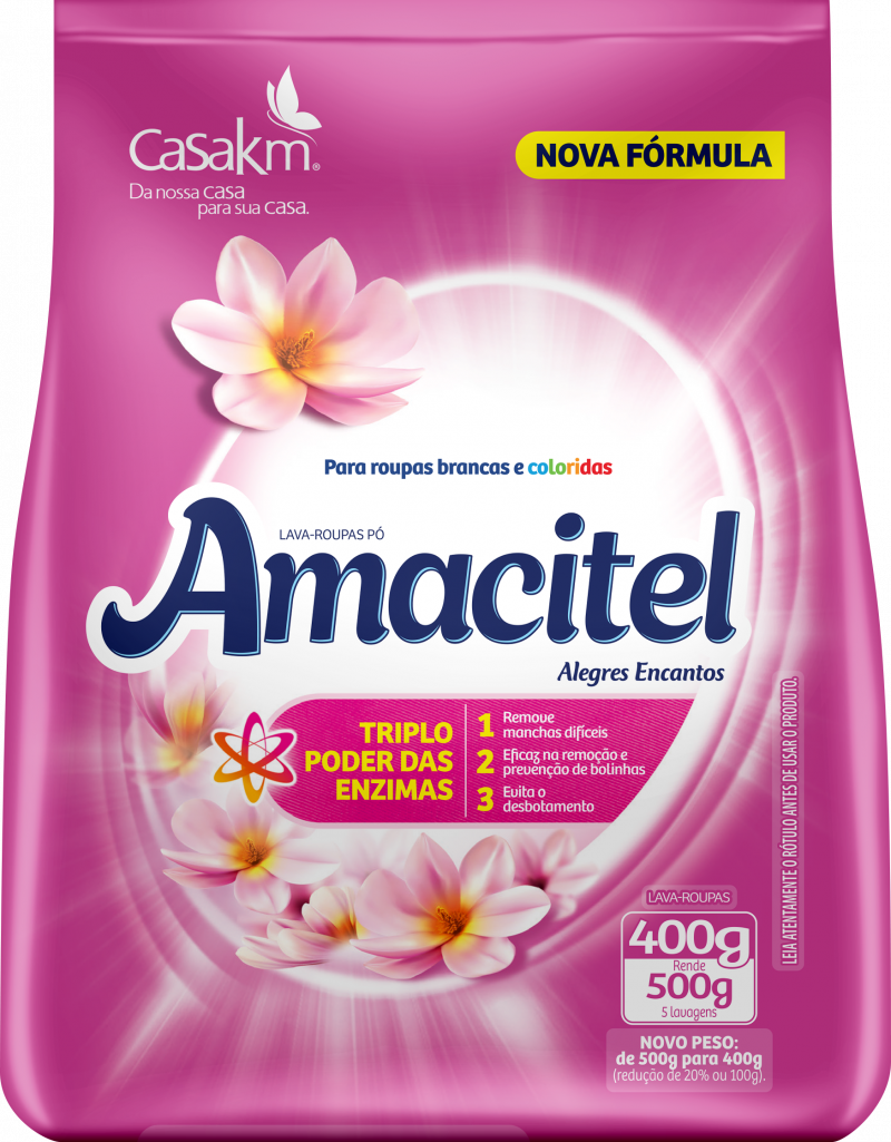 LAVA ROUPAS EM PO AMACITEL 400G - ALEGRES ENCANTOS FD COM 24 UM