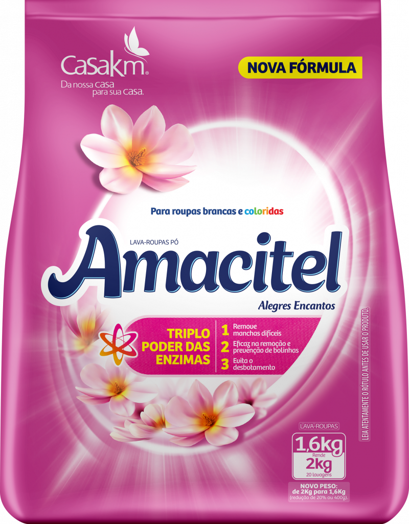 LAVA ROUPAS EM PO AMACITEL 1,6 KG - ALEGRES ENCANTOS FD COM 7 UM