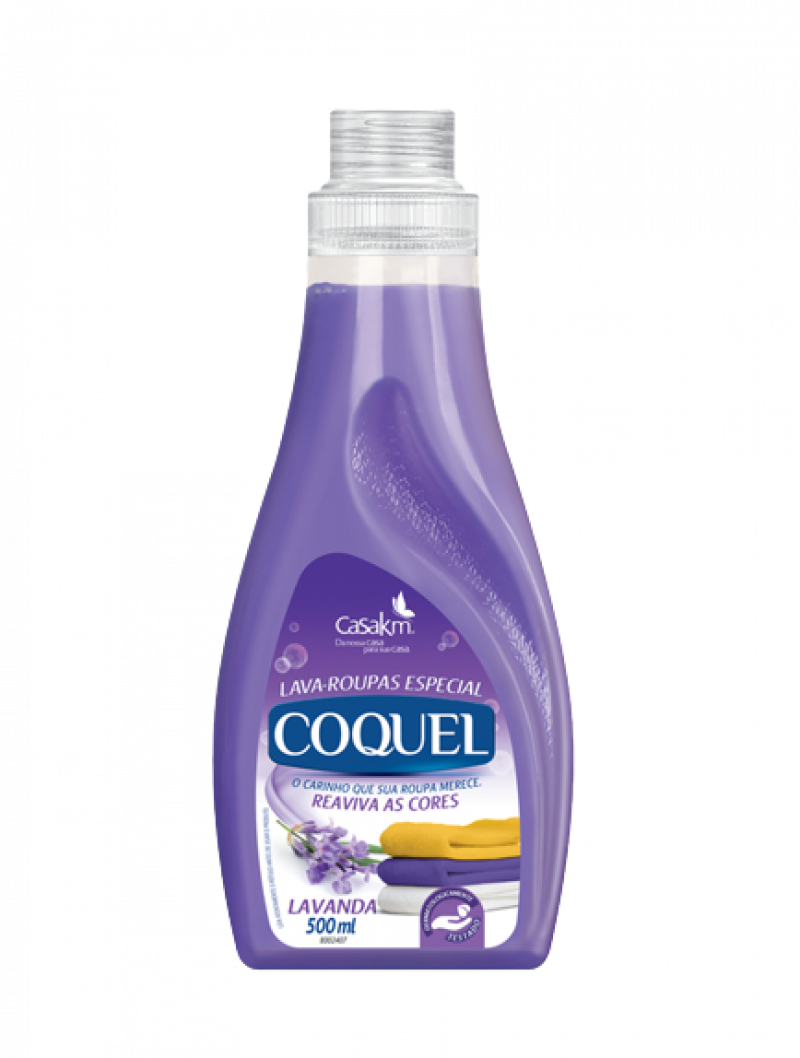 LAVA ROUPAS LÍQUIDO  COQUEL 500ML - LAVANDA CX COM 12 UM