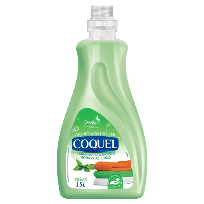 LAVA ROUPAS LÍQUIDO COQUEL 1,5L - ERVAS CX COM 6 UM