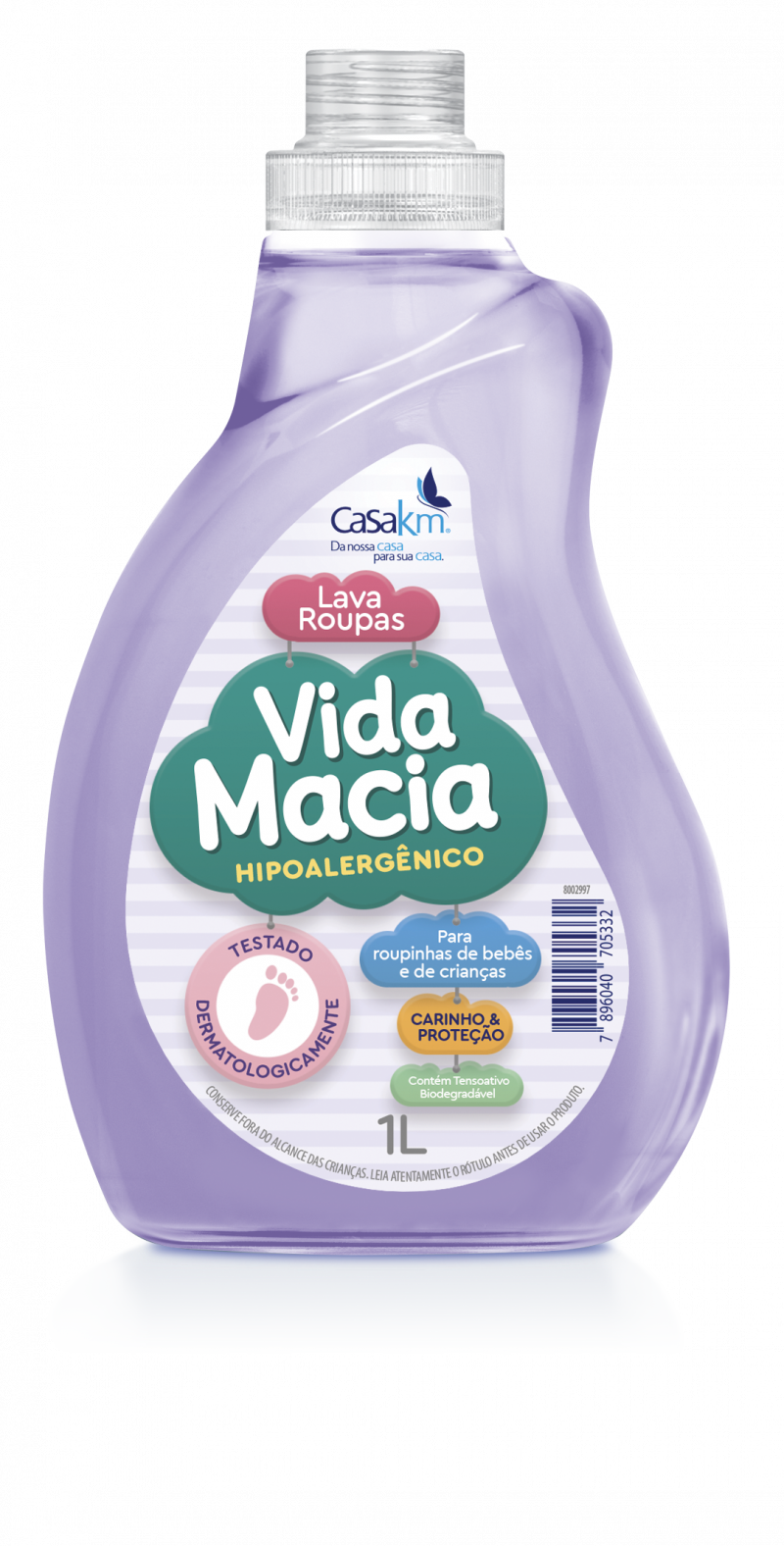 LAVA ROUPAS INFANTIL VIDA MACIA 1L - LÍQUIDO UM COM 1 UM