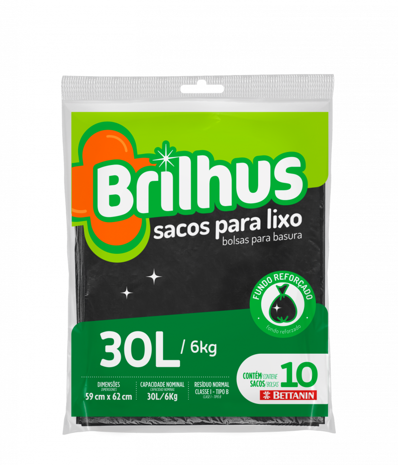 BRILHUS SACO P/ LIXO ALMOFADA - 30L UM COM 1 UM