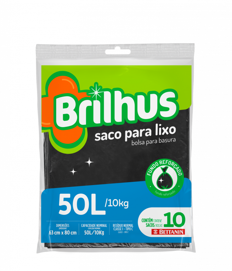 BRILHUS SACO P/ LIXO ALMOFADA - 50L UM COM 1 UM