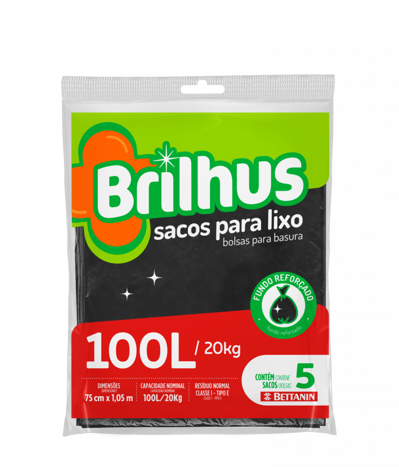 BRILHUS SACO P/ LIXO ALMOFADA - 100L UM COM 1 UM