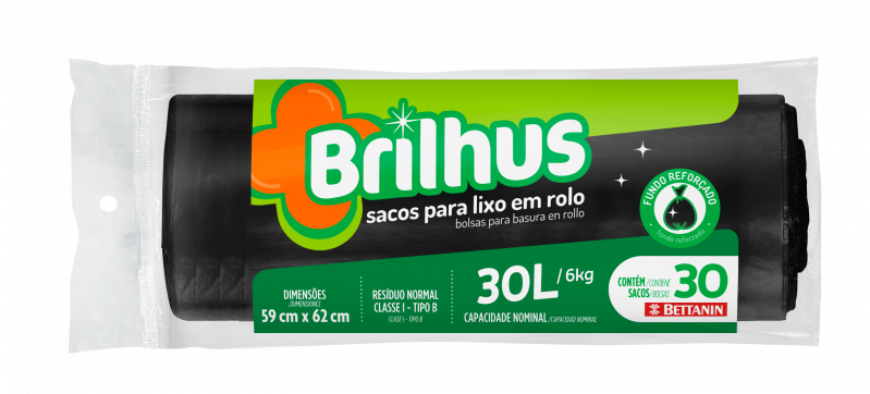 BRILHUS SACO P/ LIXO ROLO - 30L UM COM 1 UM