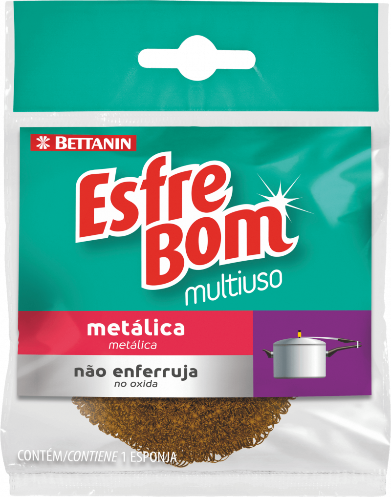 ESFREBOM ESPONJA METÁLICA - C/1 UM COM 1 UM