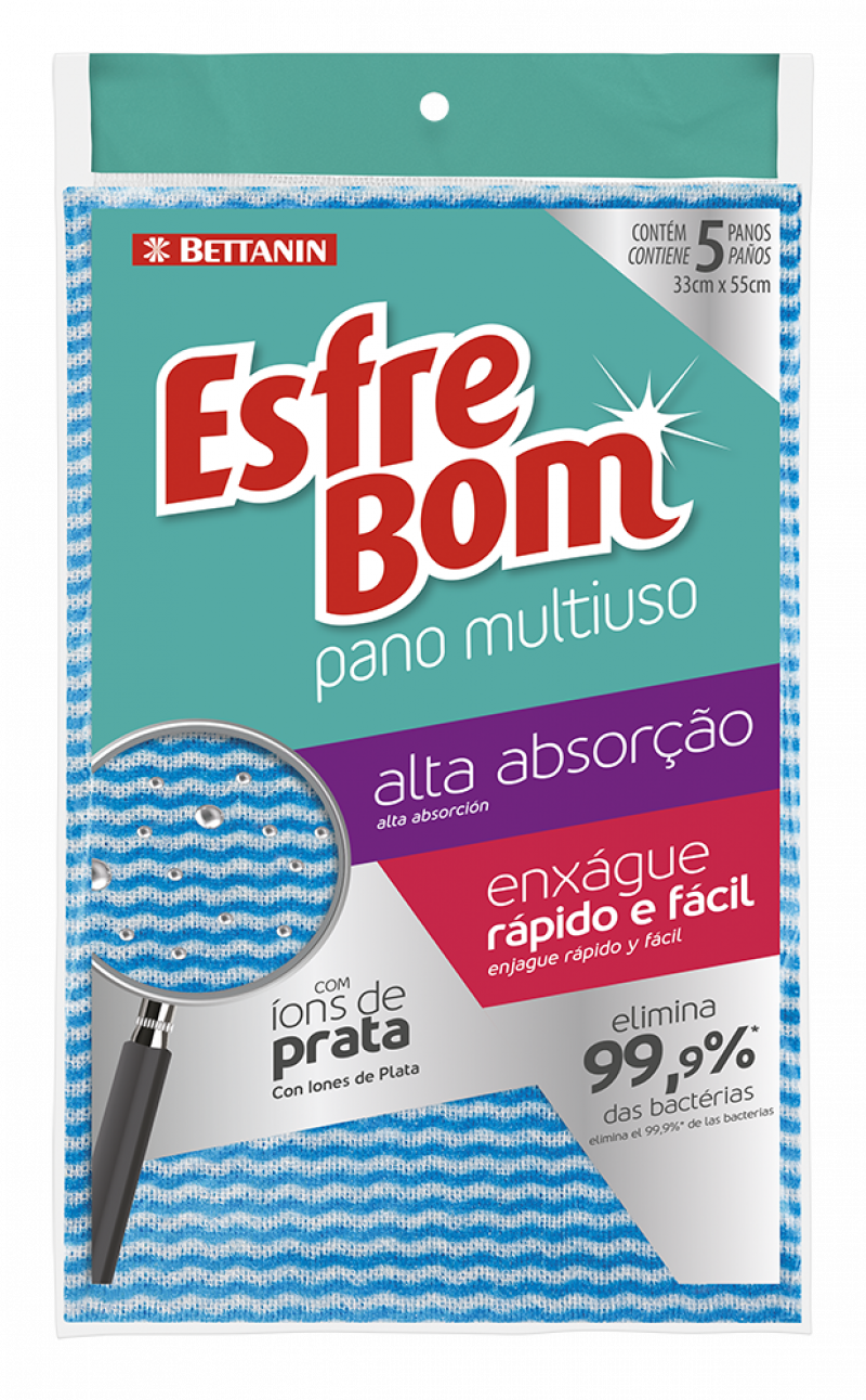 ESFREBOM PANO MULTIUSO ALMOFADA - AZUL UM COM 1 UM