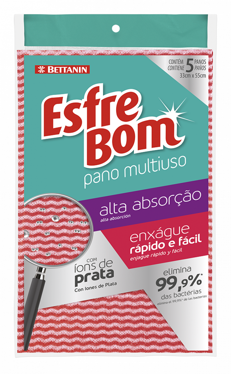 ESFREBOM PANO MULTIUSO ALMOFADA - VERMELHO UM COM 1 UM