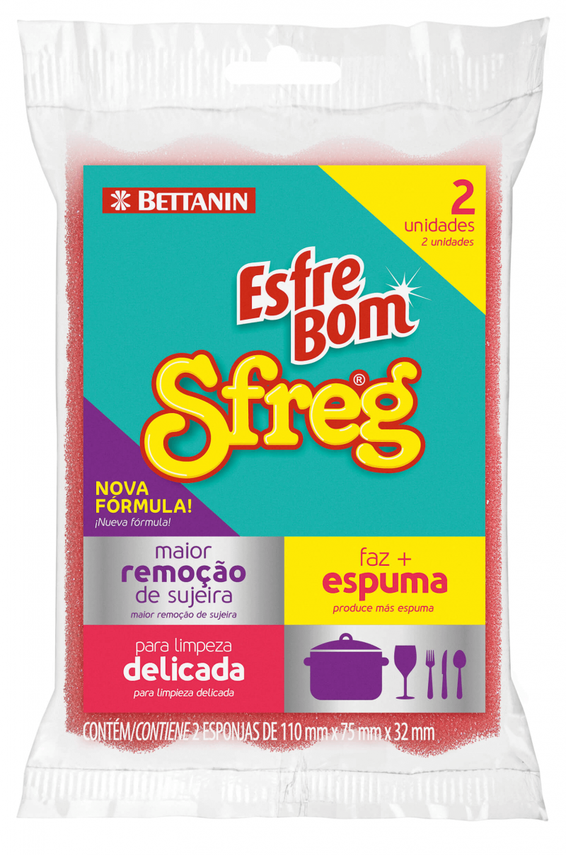 ESFREBOM SFREG ESPONJA - DUPLA FACE PT COM 10 UM