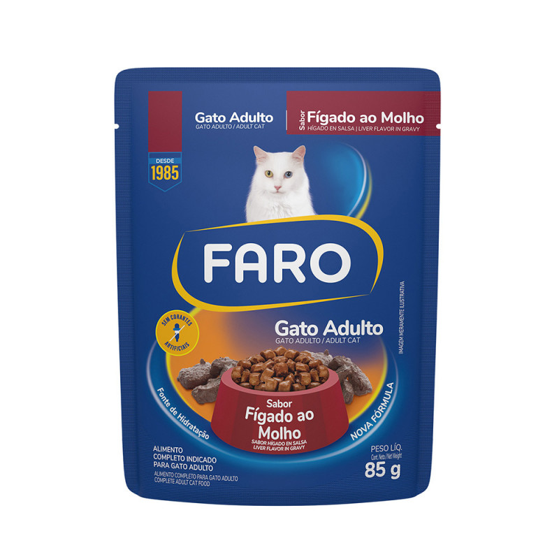 FARO GATO ADULTO SACHE 85G - FIGADO DS COM 18 UN