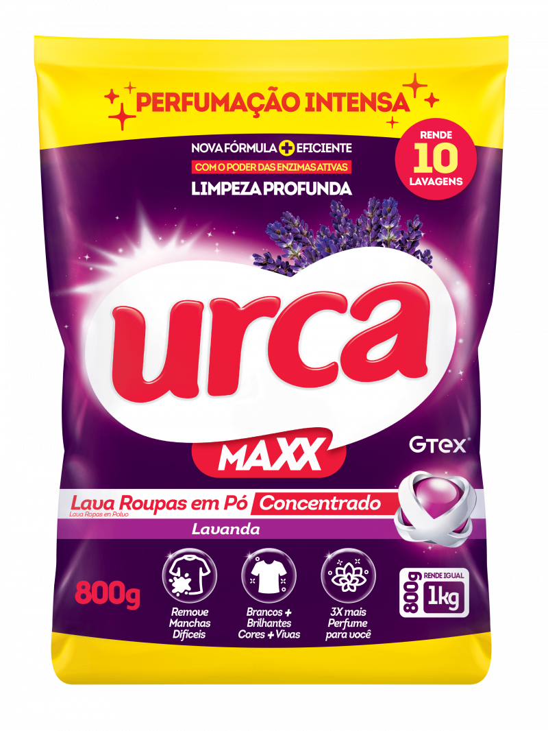 LAVA ROUPA PO URCA SACHE 800GR - LAVANDA CX COM 20 UM