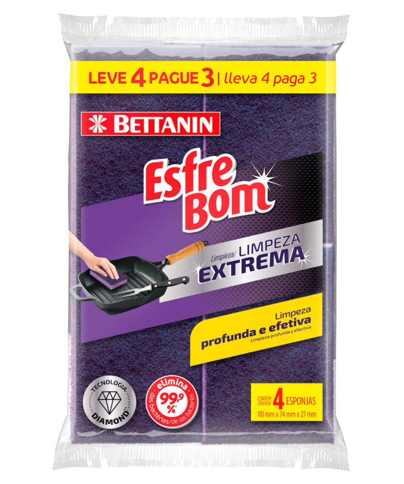 ESFREBOM ESPONJA DIAMOND - C/3 UM COM 1 UM