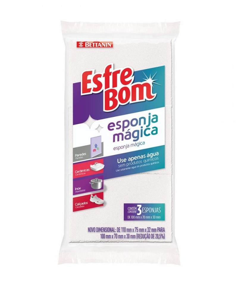 ESFREBOM ESPONJA MÁGICA - C/3 UM COM 1 UM