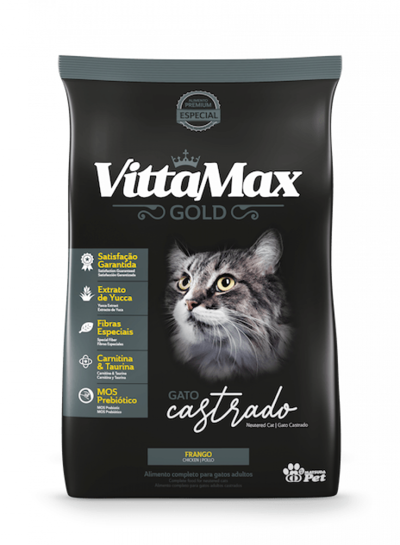 ALIM GATO VITTAMAX 1KG - CASTRADO F/A FD COM 10 UM