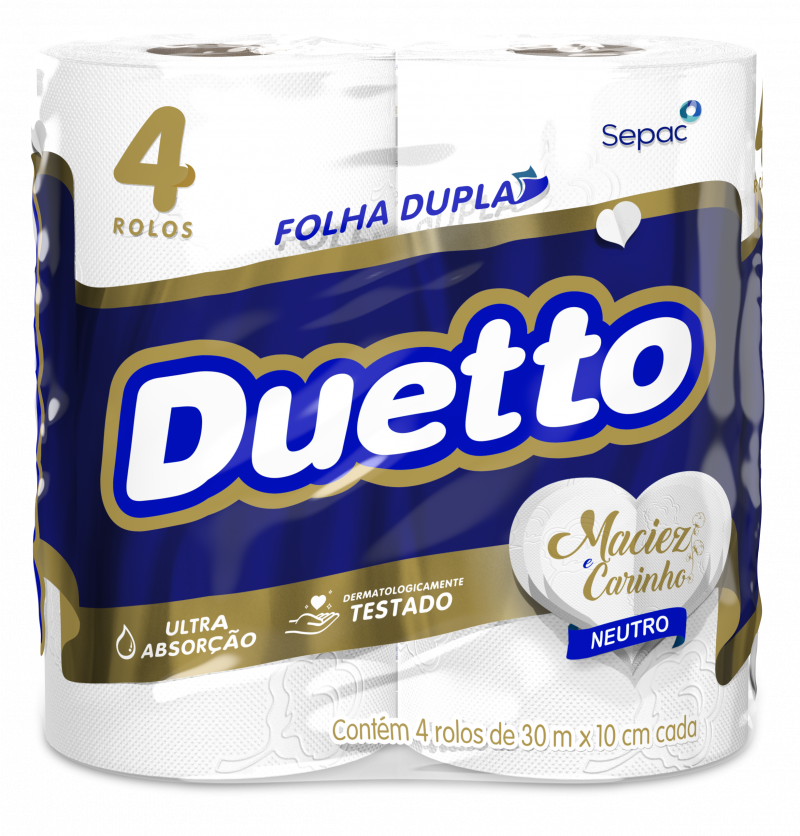 DUETTO  C/4 FOLHA DUPLA 30MTS - NEUTRO FD COM 16 PT