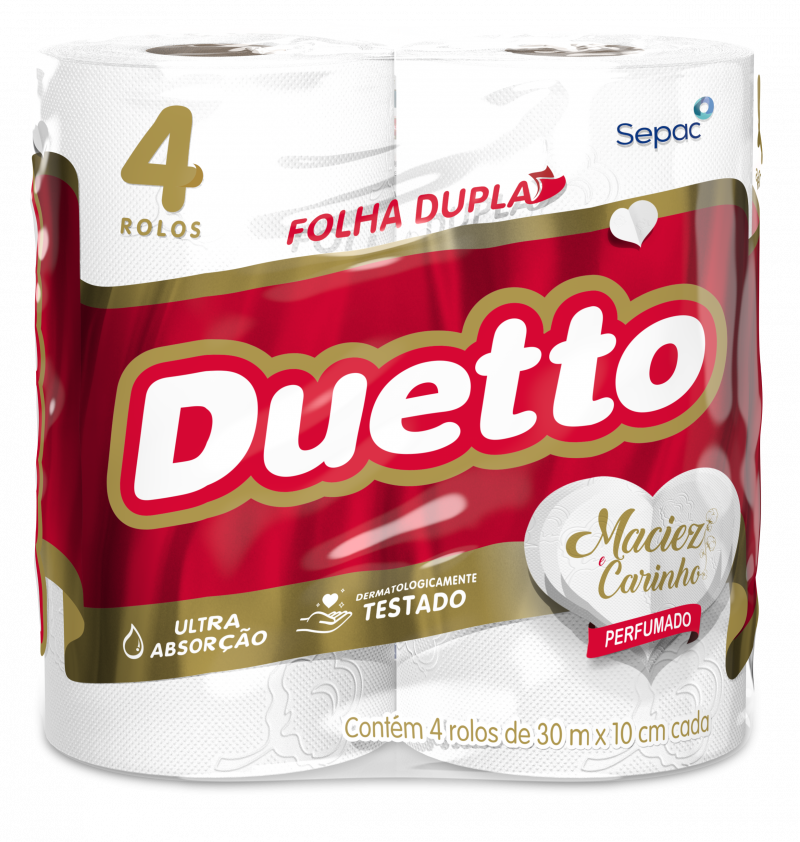 DUETTO  C/4 FOLHA DUPLA 30MTS - PERFUMADO FD COM 16 PT