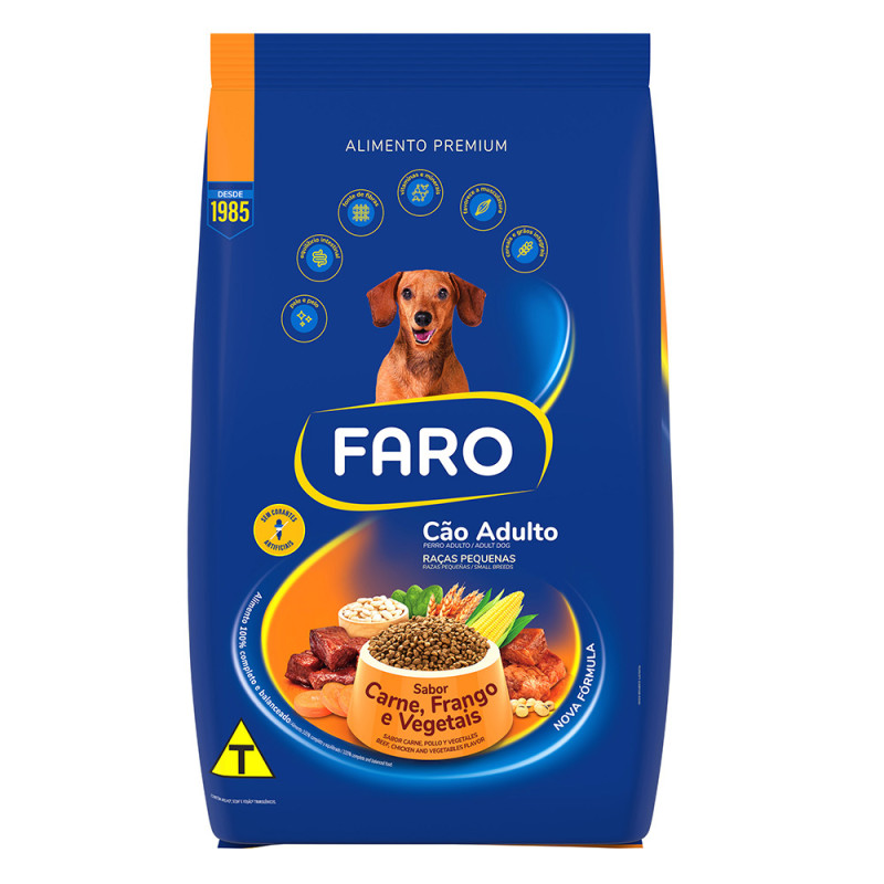 FARO CAO ADULTO PEQUENAS PC 900GR - CAR FRG E VEG FD COM 6 UN