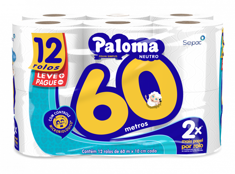 PALOMA 60M C/12 FOLHA SIMPLES (LEVE MAIS - NEUTRO FD COM 6 PT