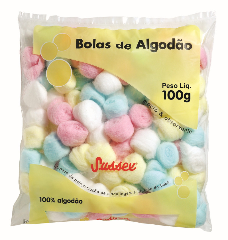 ALGODAO BOLA SUSSEX 100GR - COLORIDA UN COM 1 UN
