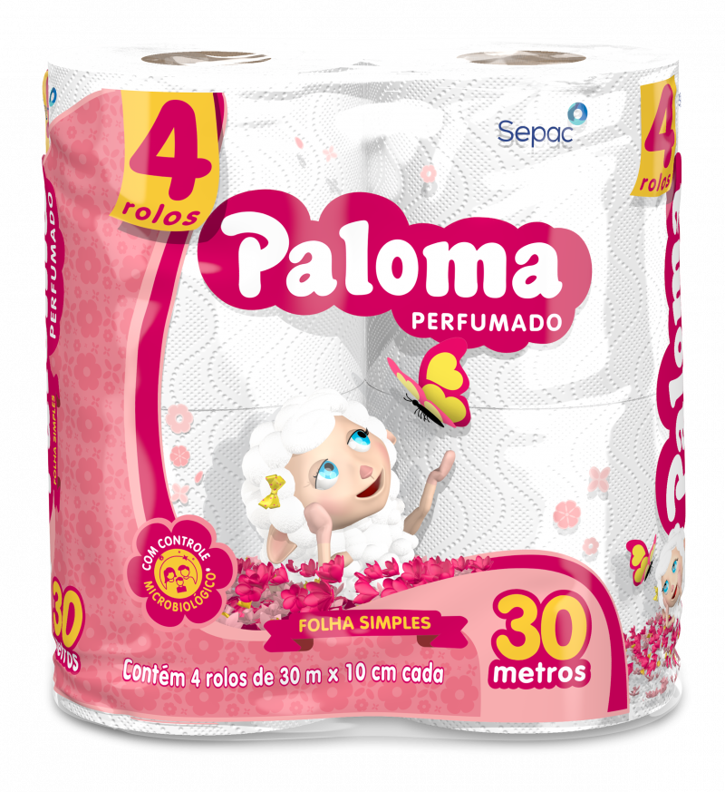PALOMA C/4 FOLHA SIMPLES 30MTS - PERFUMADO FD COM 16 PT