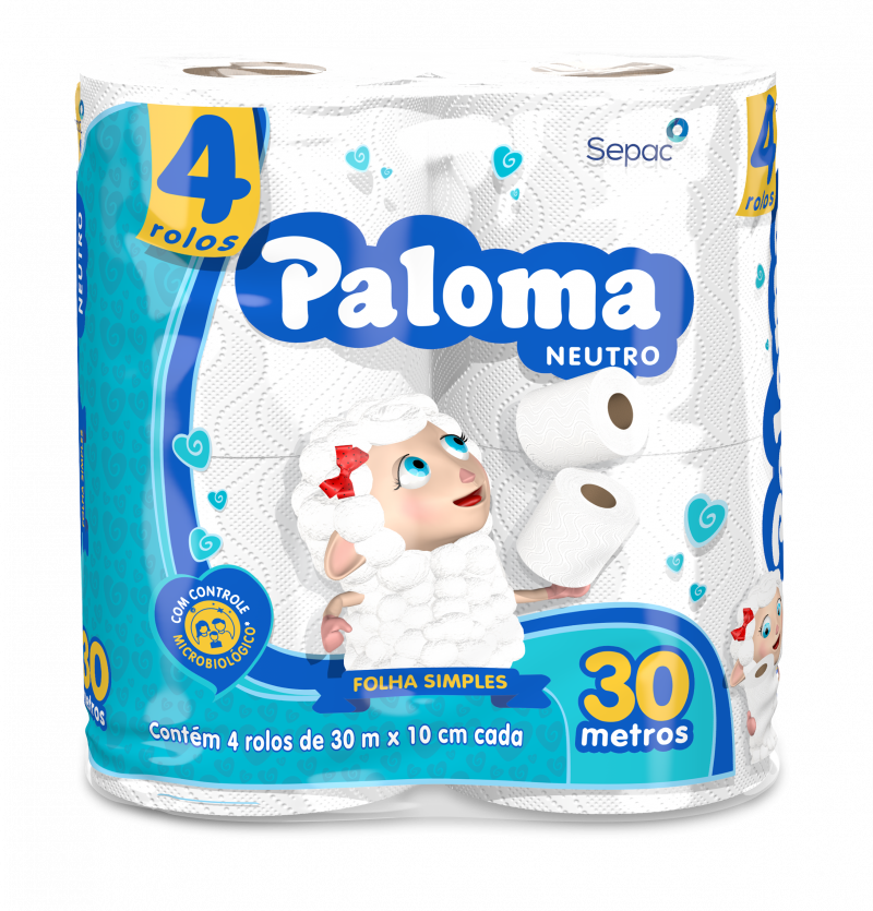 PALOMA C/4 FOLHA SIMPLES 30MTS - NEUTRO FD COM 16 PT