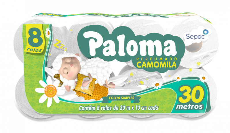 PALOMA C/8 FOLHA SIMPLES 30MTS - CAMOMILA FD COM 8 PT