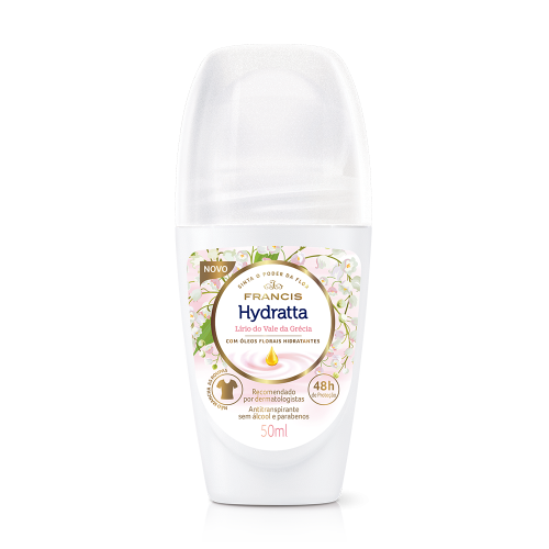 DESODORANTE ROLLON FRANCIS 50ML - HYDRATTA ROSA UM COM 1 UM
